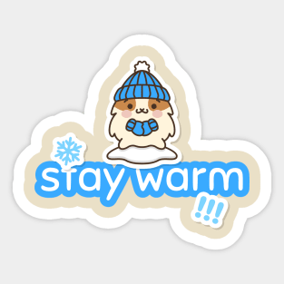 Stay Warm Cute Hamster Design Sticker